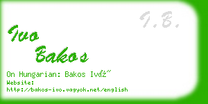 ivo bakos business card
